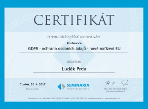 Certifikát gdpr