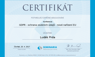Certifikát gdpr