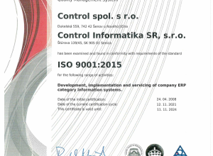 Certifikát ISO AJ 2021